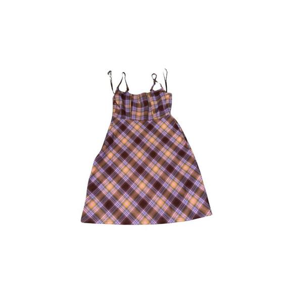 UO Keya Plaid Hook & Eye Mini Dress Size XS. New Without Tag - Picture 7 of 7